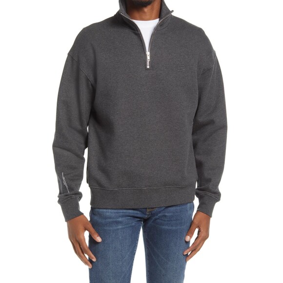 MSRP $238 FRAME Men's The Essential Half-Zip Pullover gray Size SMALL